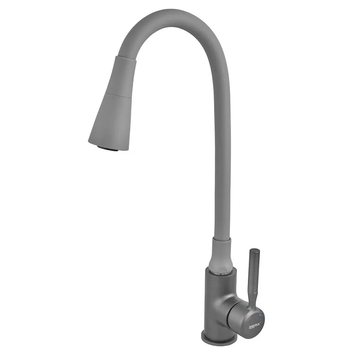 купить Змішувач для кухні ZERIX ATRIUM-011-T GRAPHITE REFL.GRAY (Колір графіт+силіконовий вилив сірий) (ZX6107) фото