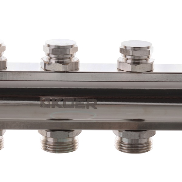 Коллекторный блок с термостатическими клапанами Koer KR.1100-06 1”x6 ways (KR2632) KR2632 фото