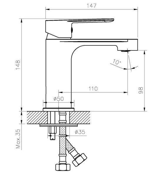 купить Смеситель для умывальника HAIBA DANIEL 001 (Цвет хром) (HB1010) фото