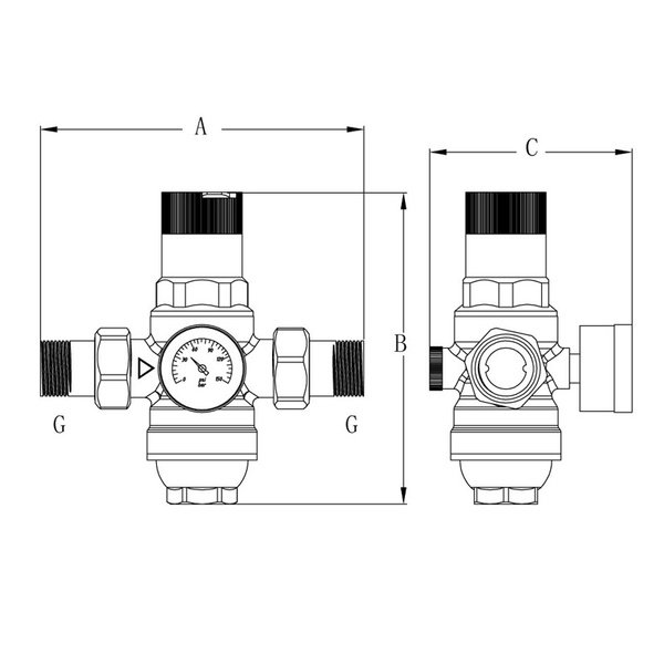 Редуктор тиску з фільтром тонким очищенням та манометром KOER KR.1241 - 1" (KR3183) KR3183 фото