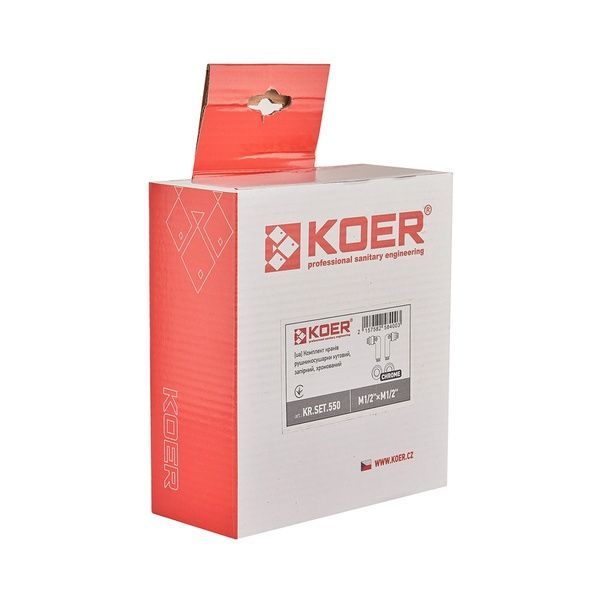 купити Комплект кранів рушникосушарки кутовий M1/2''xM1/2'' запірний хромований KOER KR.SET.550 (KR5840) фото
