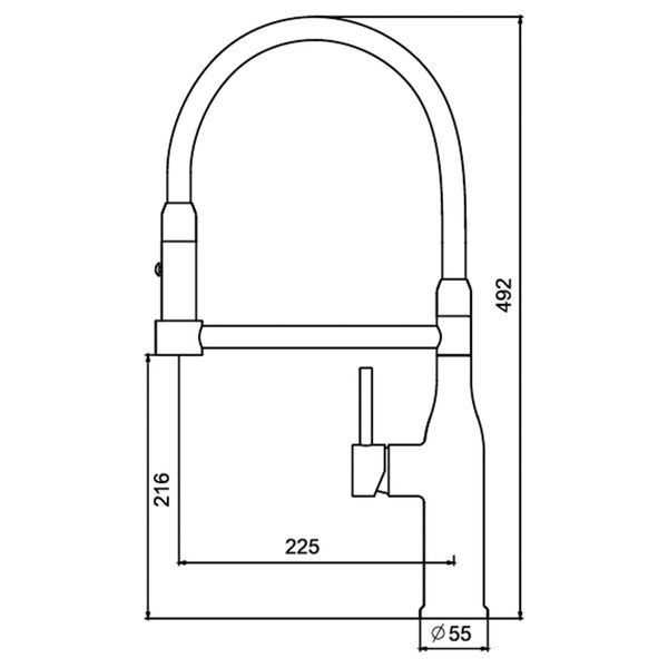купить Смеситель для кухни KOER KI-70005-07 из нерж. стали SUS304 (Цвет графит+силиконовый излив черный) (KR3389) фото