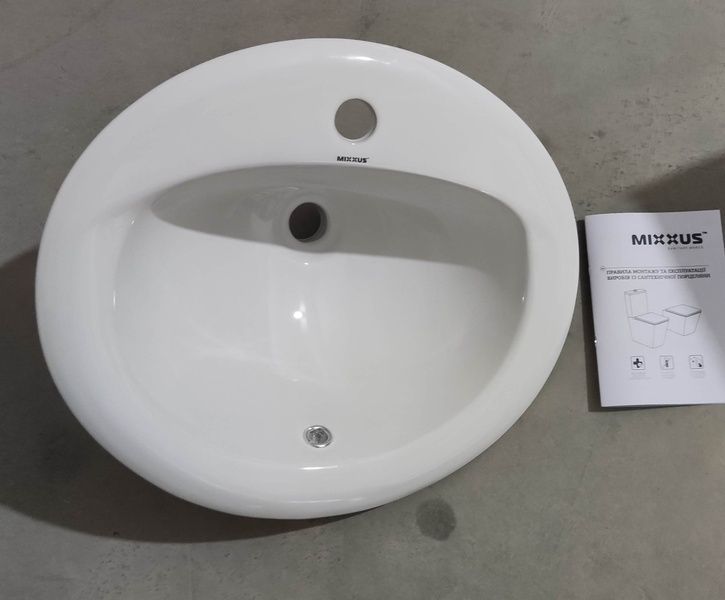 купить Раковина врізна на стільницю MIXXUS PREMIUM TOPPER-1602 515х460х200mm (отвір під змішувач, перелив) (MP6572) фото