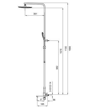 купити Душова колона із змішувачем Koer KB-56009-05 (Колір чорний) (KR3507) фото