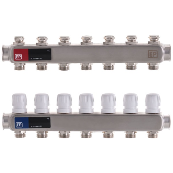 Коллекторный блок с термостат. клапанами Europroduct EP.S1100-07 1"x7 (EP4994) EP4994 фото