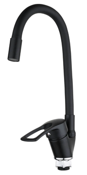 купить Змішувач для кухні MIXXUS FANY 011 NUT BLACK REFL.BLACK з гнучким виливом (без підведення) (Колір чорний+вилив чорний) (MI6294) фото