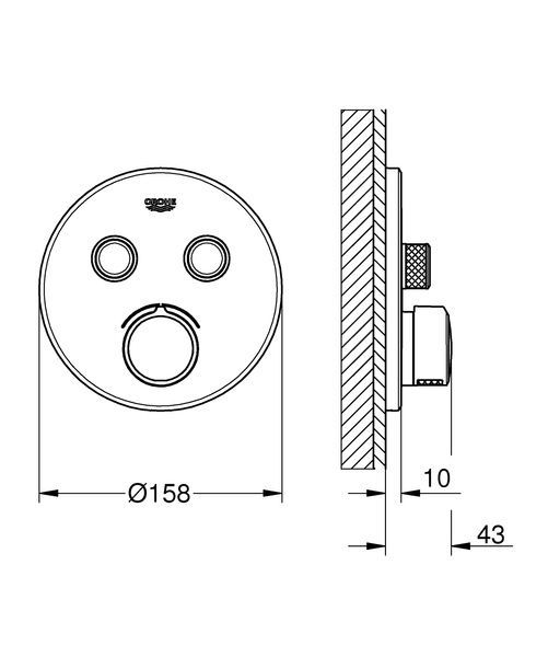 купить Смеситель скрытого монтажа с термостатом на 2 потребителя Grohe SmartControl Mixer (29145000) фото