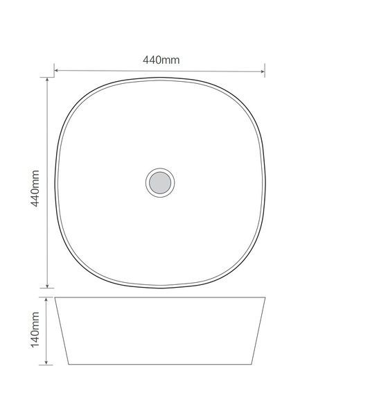 купить Раковина накладна MIXXUS PREMIUM DIVERSE-0106 BLACK 440х440х140mm (MP6538) фото