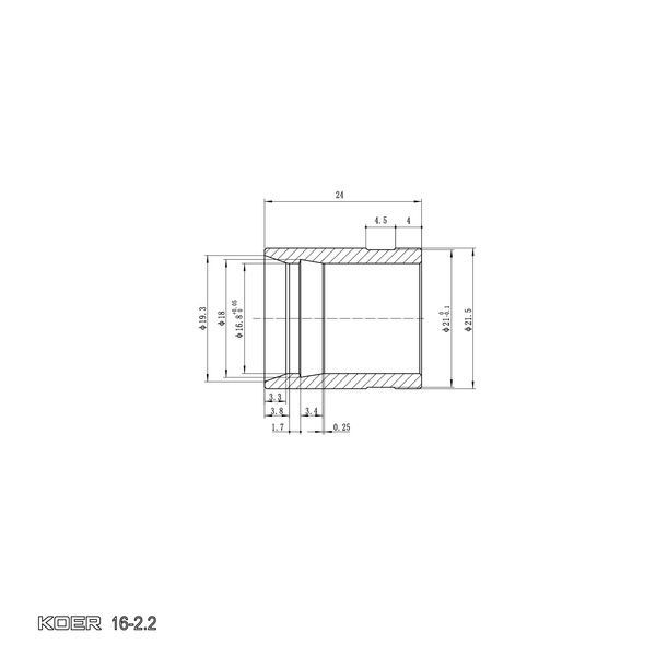 купить Гильза монтажная надвижная Koer KA.S16 - 16-2.2mm (KR4899) фото