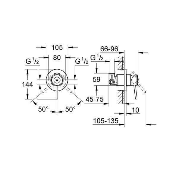 купити Набір 2 в 1 для туалету Grohe BauClassic (к-кт гіг.душа, змішувач прих.монтажу) (UA2904800S) фото