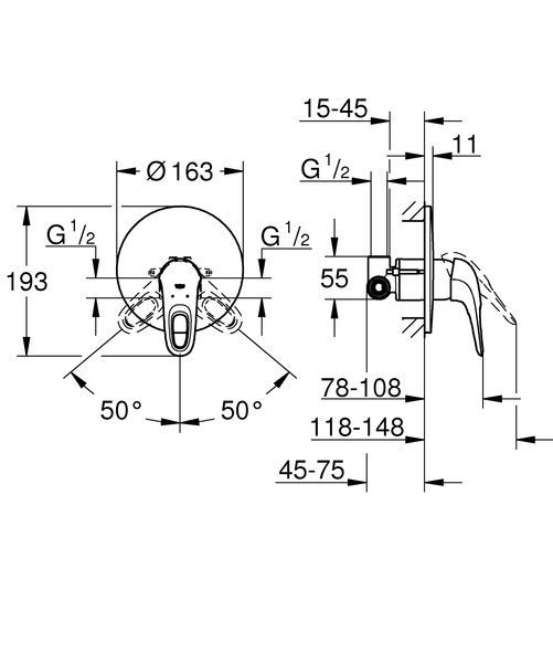 купити Змішувач для душу Grohe Eurostyle (33635003) фото