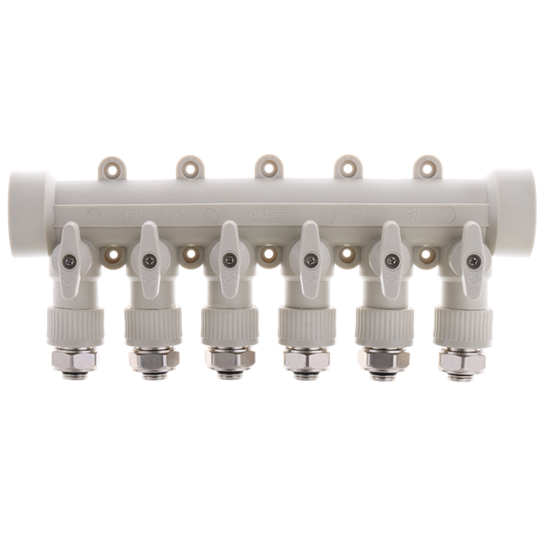 купити Розподільний колектор опалення 6-way з фітингом (40x20) PPR Koer K0194.PRO (KP2559) фото