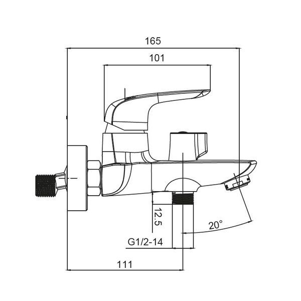 купити Змішувач для ванни з коротким виливом Koer KB-40008-01 (Колір хром) (KR3472) фото
