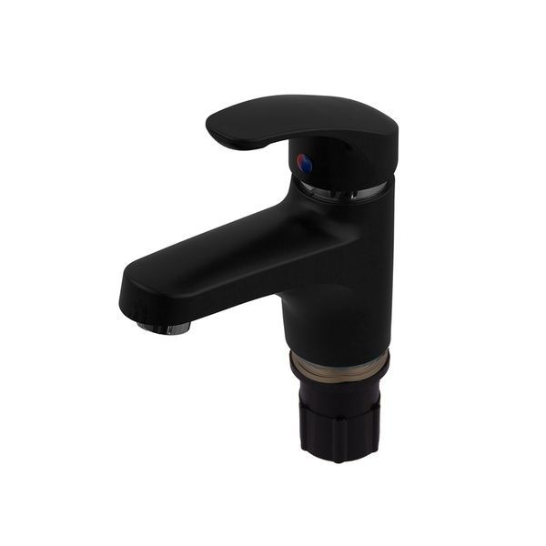 купити Змішувач для умивальника Plamix Fidel-001 SET Matte black (з підведенням) (PM0660) фото
