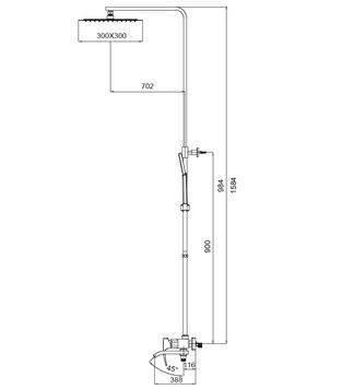 купити Душова колона із змішувачем Koer KB-56007-05 (Колір чорний) (KR3461) фото