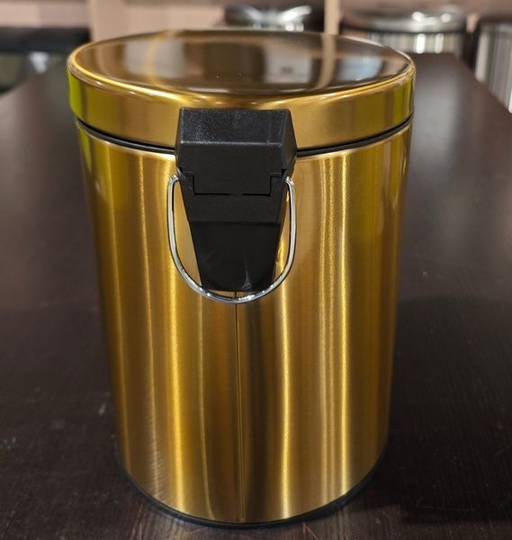 купить Відро для сміття з плавним закриттям кругле MIXXUS ELLIPSE-TC0205 BRUSHED GOLD 5л (колір матове золото) (MI8400) фото