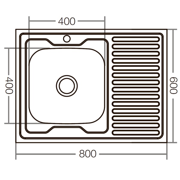 Кухонна мийка накладна ZERIXZ8060L-06-160E (satin) (ZX1616) ZX1616 фото