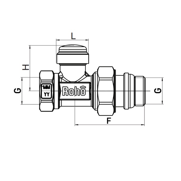 Кран радиаторный Roho R5260-050 - 1/2" прямой (RO0134) RO0134 фото