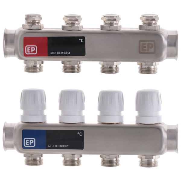 Коллекторный блок с термостат. клапанами Europroduct EP.S1100-04 1"x4 (EP4991) EP4991 фото