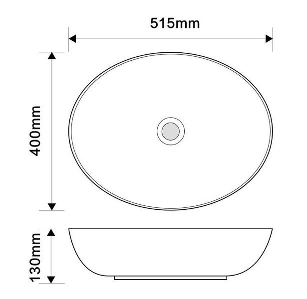 купить Раковина накладна MIXXUS PREMIUM ELLIPSE-0102 515х400х130mm (MP6551) фото