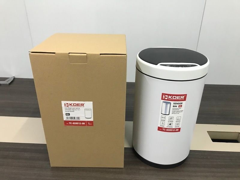 купить Мусорное ведро сенсорное круглое KOER TC-020512-08 12 л (цвет белый) (KR5936) фото