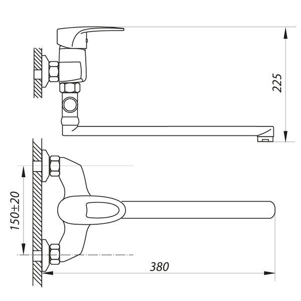 купити Змішувач для ванни Zerix EDL 180 (ZX0030) фото
