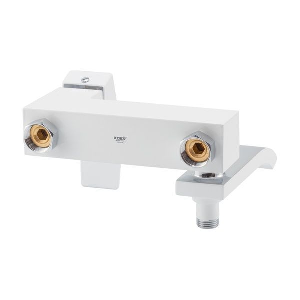 купить Смеситель для ванны с коротким изливом KOER KB-41007-04 (Цвет хром+белый) (KR5157) фото
