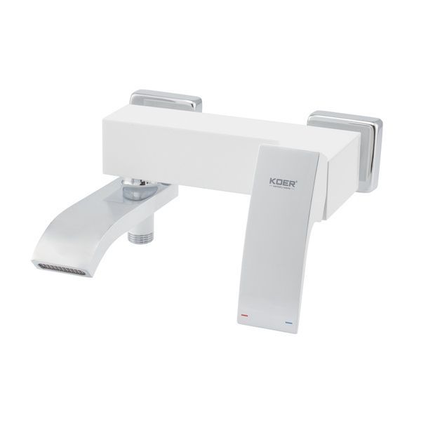 купить Смеситель для ванны с коротким изливом KOER KB-41007-04 (Цвет хром+белый) (KR5157) фото