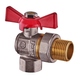 Кран з американкою кутовий, ручка "метелик" червона Waterpro WP400-15FMW-L - 1/2" (WP2895) WP2895 фото 1