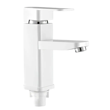 купить Змішувач для умивальника PLAMIX KUB-001 WHITE (з підведенням) (Колір білий) (PM0611) фото
