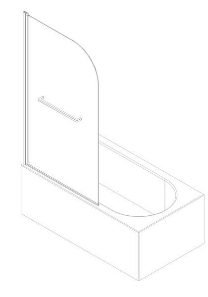 купити Шторки скляні на ванну розпашні KOER SR BS02-80x140-TR-01 прозоре скло 6мм хром (KR5401) фото