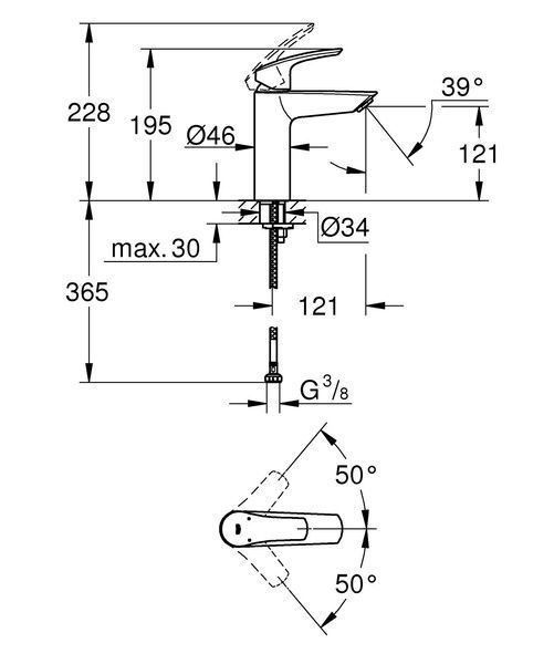 купити Змішувач для раковини Grohe Eurosmart (чорний матовий) (233242433) фото