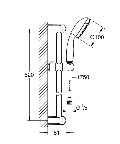 Набір зміш. для ванни 3в1 з New Tempesta 100 Grohe Eurosmart 123246MOL (123246MOL) 123246MOL фото