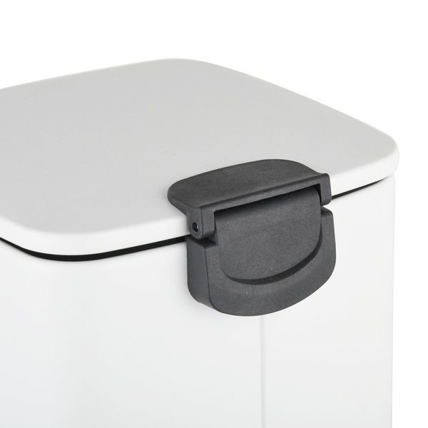 купить Відро для сміття з плавним закриттям квадратне ZERIX KUBIX-TC0106 WHITE 6 л (колір білий) (ZX6109) фото