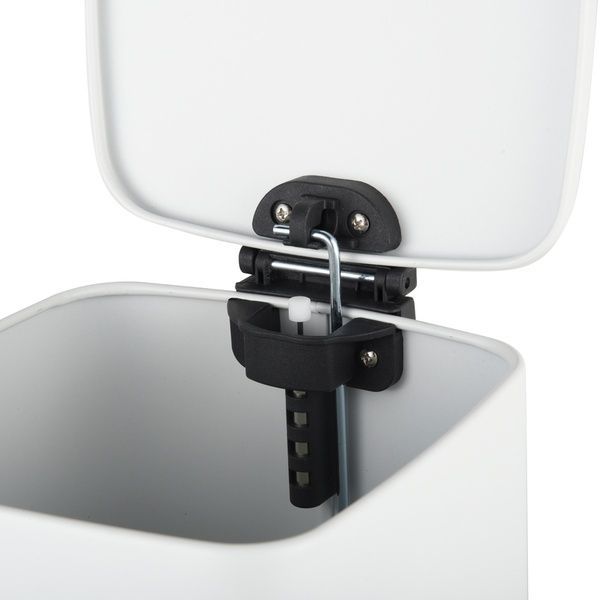 купить Відро для сміття з плавним закриттям квадратне ZERIX KUBIX-TC0106 WHITE 6 л (колір білий) (ZX6109) фото