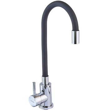 купить Змішувач для кухні MIXXUS SUS-011 CHROME REFL.BLACK з гнучким виливом з нерж. сталі SUS304 (Колір хром+вилив чорний) (MI6223) фото
