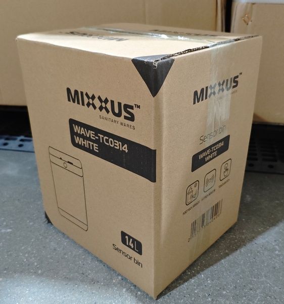 купить Відро для сміття сенсорне прямокутне MIXXUS WAVE-TC0314 WHITE 14 л (колір білий) (MI8404) фото