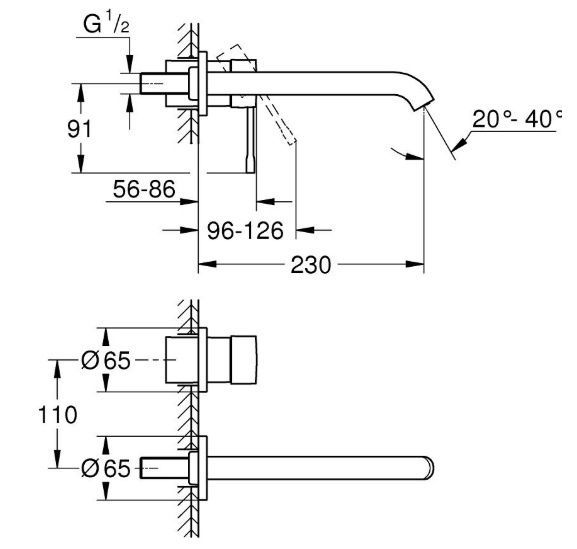купить Смеситель для раковины на 2 отверстия Grohe Essence L-Size (29193KF1) фото