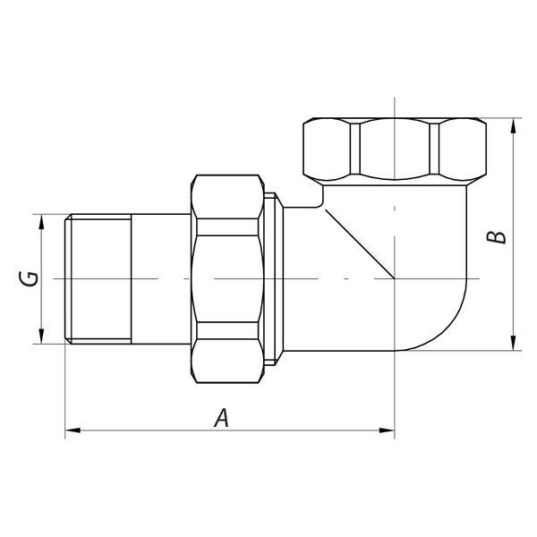 купить Сгон американка (хром) 1/2" угловой Koer KR.342.chr (KR2705) фото