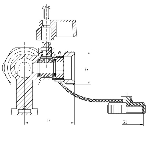 Комплект арматури з вентилем для підключення розширювального бака KOER KR.1045 - 3/4" (KR3112) KR3112 фото