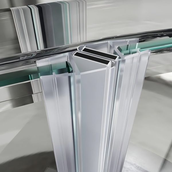 купить Душова кабіна без піддону KOER SR SC04-100x100x195-TR-01 прозоре скло EASY CLEAN 5мм хром (KR5361) фото