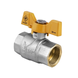 Кран кульовий Nolf NF.712 - 3/4" FF ГГМ YELLOW, ручка "метелик" жовта (NF2946) NF2946 фото 1