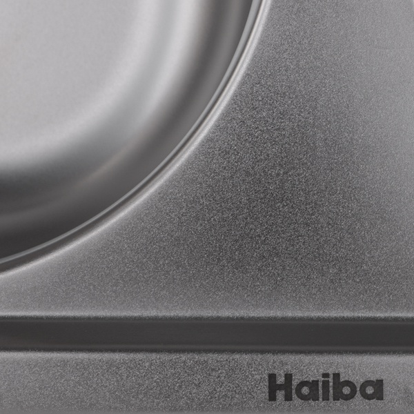 Мийка кухонна HAIBA 80x49 DOUBLE (satin) (HB0652) HB0652 фото
