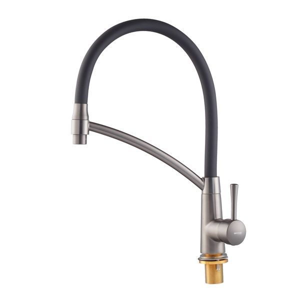 купить Смеситель для кухни MIXXUS PREMIUM ROSSI 017 GRAPHITE REFL.BLACK (Цвет графит+излив черный) (MI6829) фото