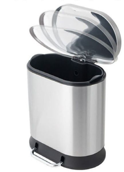 купить Відро для сміття з плавним закриттям овальне MIXXUS PREMIUM STRONG-TC0120 SS COLOR 20л (колір нержавійка) (MI7081) фото