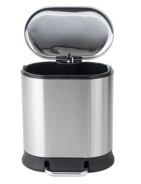 купить Відро для сміття з плавним закриттям овальне MIXXUS PREMIUM STRONG-TC0120 SS COLOR 20л (колір нержавійка) (MI7081) фото