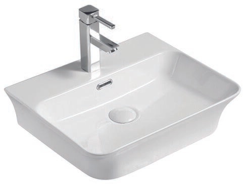 Умывальник накладной керамический Mixxus Premium Bevel-0201 с переливом 485x410x125mm (MP6480) MP6480 фото