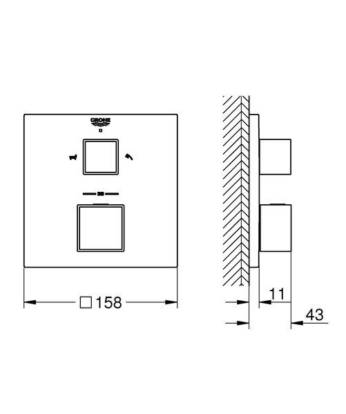 купити Термостат прихованого монтажу на 2 споживача Grohe Grohtherm Cube (24155000) фото