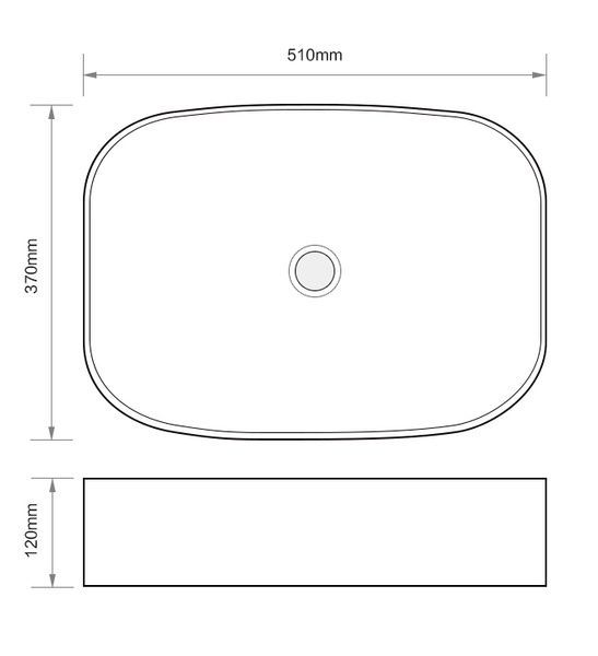 купить Раковина накладна MIXXUS PREMIUM BEVEL-0103 BLACK 510х370х120mm (MP6520) фото