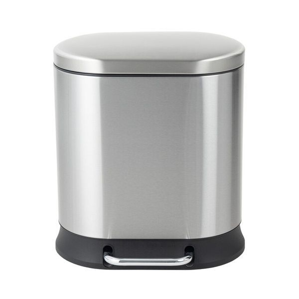 купить Відро для сміття з плавним закриттям овальне MIXXUS PREMIUM STRONG-TC0120 SS COLOR 20л (колір нержавійка) (MI7081) фото
